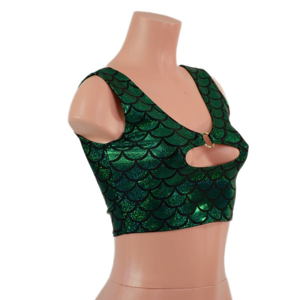 Green Dragon Scale High Or Low Reversible Cutout Oring Mini Crop - 3