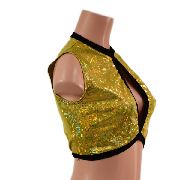 Sleeveless Keyhole Top in Gold Kaleidoscope - 3