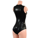 Black Mystique Sleeveless Romper with Plunging Laceup Neckline-7