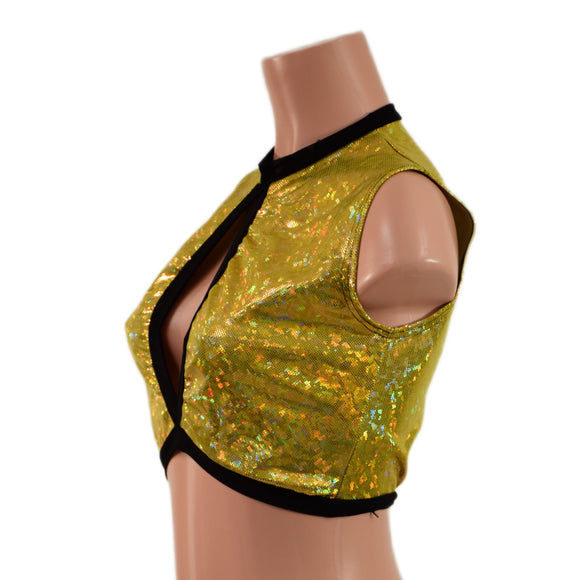 Sleeveless Keyhole Top in Gold Kaleidoscope