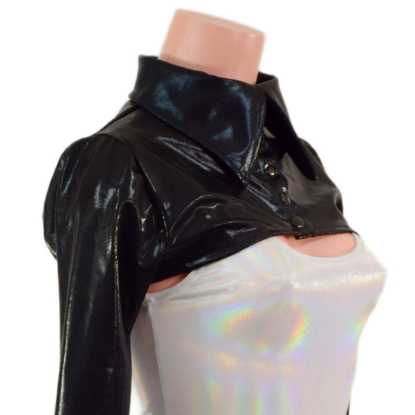 Black Mystique Bolero with Snap Front Rodeo Collar - 4