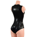Black Mystique Sleeveless Romper with Plunging Laceup Neckline-5