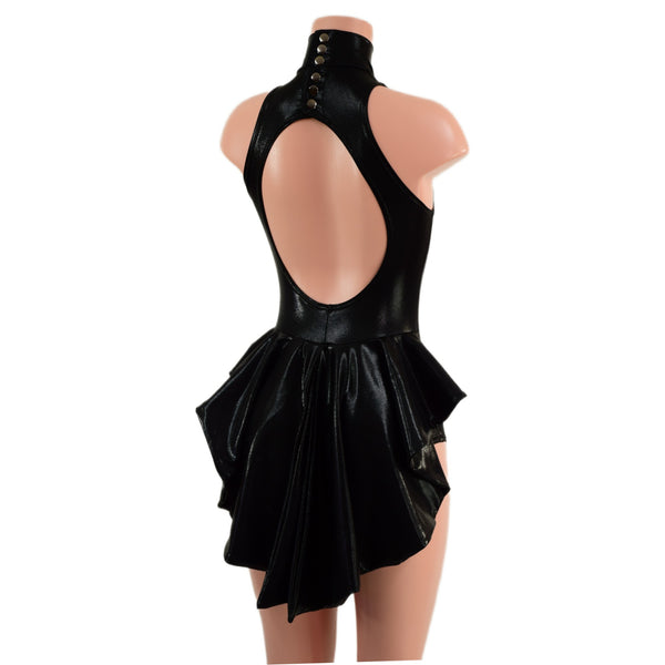 Backless Black Mystique Romper with Mini Tux Tails - 6