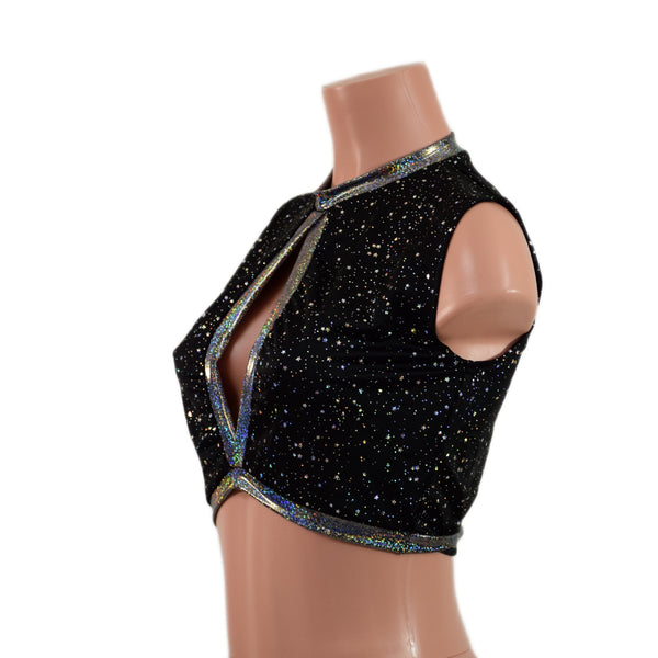 Sleeveless Keyhole Top in Star Noir - 2