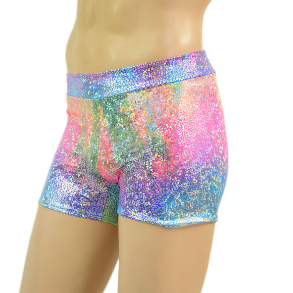 Mens Rio Midrise Shorts in Rainbow Shattered Glass