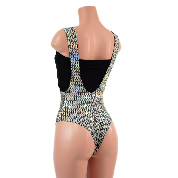 Prism Holographic Suspender Romper with Brazilian Cut Leg (Top sold separately)