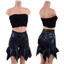 Black Kaleidoscope High Waist Pixie Shorts-1