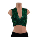 Green Kaleidoscope Sleeveless Wrap & Tie Top-2