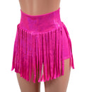High Waist Gladiator Shorts in Neon Pink Sparkly Jewel-3