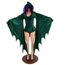 Succubus Sleeve Dragon Hooded Romper with Dragon Tail Ruffle Rump - Coquetry Clothing
