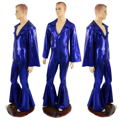 Mens Waterloo Catsuit in Blue Sparkly Jewel - Coquetry Clothing