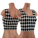 Ready To Ship Black and White Diamond Print Crop Tank-1