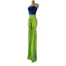 Leggings Style Stilt Pants in Neon Lime Holographic-3