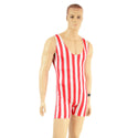Mens Strong Man Striped Singlet - 4