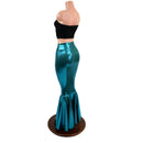 Teal Metallic High Waist Mermaid Skirt-4