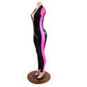 Black Mystique Side Panel Catsuit with Plunging V Neckline - 5