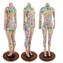 Neon Flux Long Sleeve Catsuit with Back Zipper-1