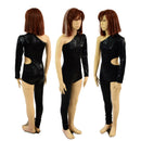 Girls Asymmetrical Black Mystique Catsuit with Cutout-1