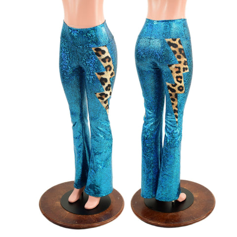 High Waist Boot Cut Leggings with Lightning Bolts - Coquetry Clothing