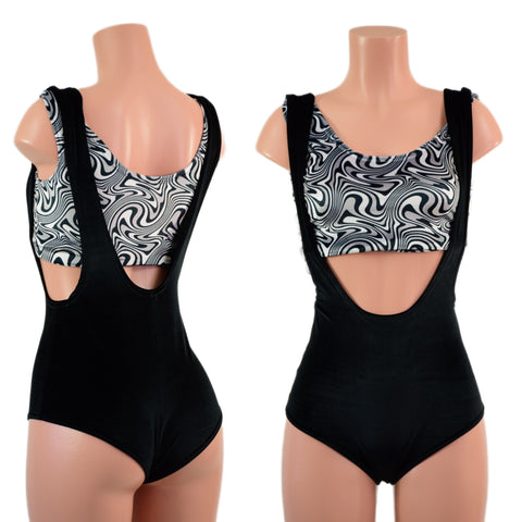 Black Velvet Suspender Romper (Top sold separately)