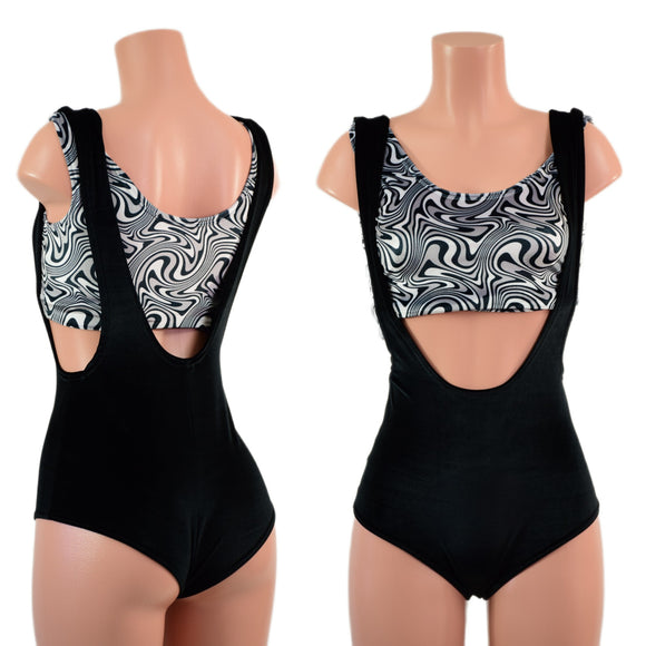 Black Velvet Suspender Romper (Top sold separately)