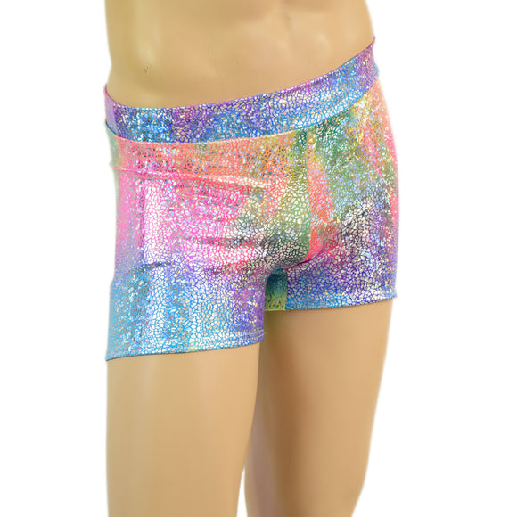 Mens Rio Midrise Shorts in Rainbow Shattered Glass