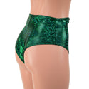 Green Kaleidoscope High Waist Siren Shorts with Brazilian Cut Leg - 3