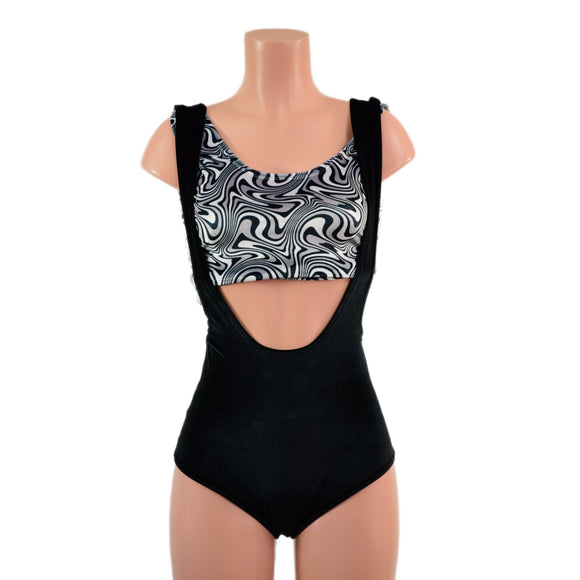 Black Velvet Suspender Romper (Top sold separately)