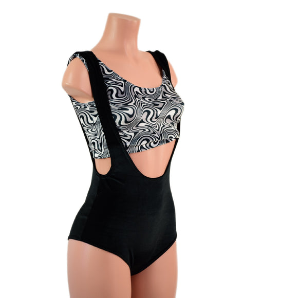 Black Velvet Suspender Romper (Top sold separately)
