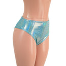 Midrise Brazilian Cut Siren Shorts in  Seafoam Holographic-4