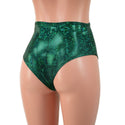 Green Kaleidoscope High Waist Siren Shorts with Brazilian Cut Leg - 1
