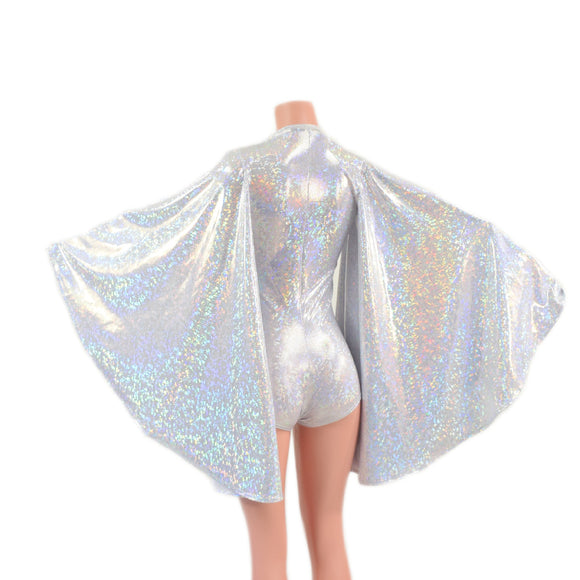 Plunging V Neck White Kaleidoscope Romper with Boy Cut Leg