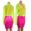 Kimberly Jacket in Neon Yellow Mesh-1