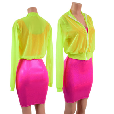 Kimberly Jacket in Neon Yellow Mesh