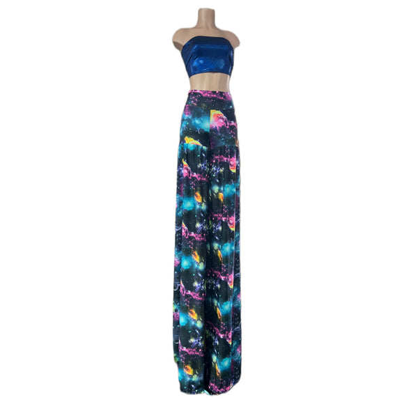 Fitted at the Hips Stilt Pants in UV Glow Galaxy