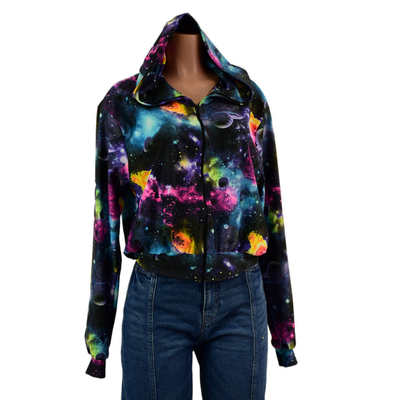 Hooded Kimberly Jacket in UV Glow Galaxy