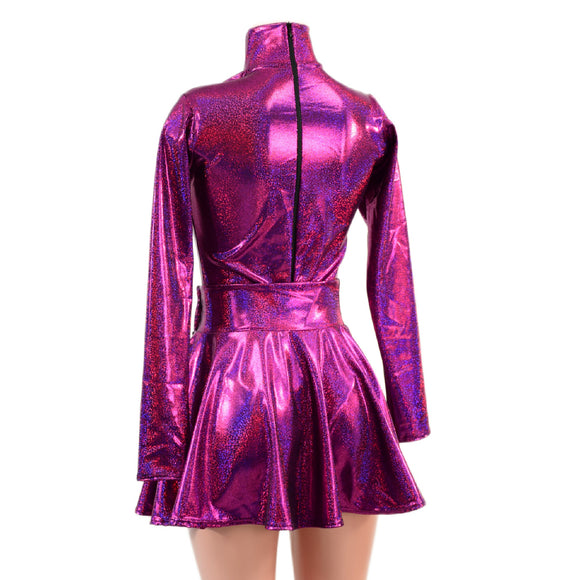 Fuchsia Sparkly Jewel Romper and Breakaway Skirt Set
