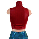 Coagulant Red Sleeveless Turtleneck Crop Top - Coquetry Clothing