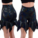 Black Kaleidoscope High Waist Pixie Shorts-4