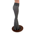 Black and White Polka Dot Print High Waist Bell Bottom Flares-2