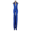 Blue and White Stars Stilting Costume-3