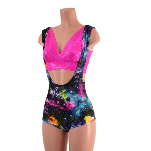 Suspender Romper with Boy Cut Leg and Starlette Bralette Set - 6