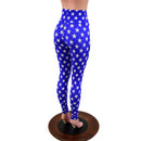 Blue & White Star High Waist Leggings-2