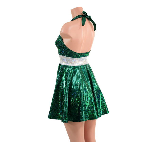 Halter Skater Dress in Green Kaleidoscope - 2