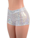 Midrise Shorts in White Kaleidoscope-6
