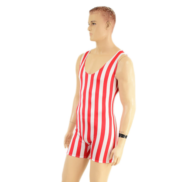 Mens Strong Man Striped Singlet - 3