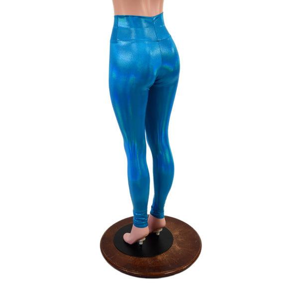 Peacock Holographic High Waist Leggings