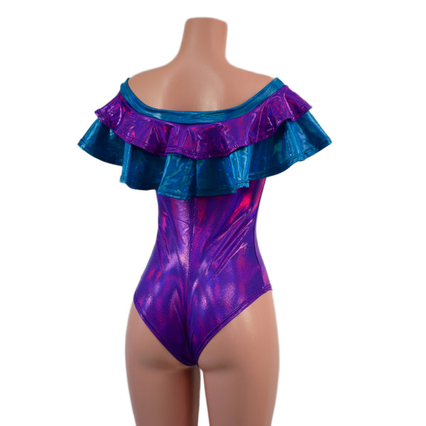 Off Shoulder Double Ruffle Siren Romper - 2