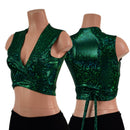 Green Kaleidoscope Sleeveless Wrap & Tie Top-1