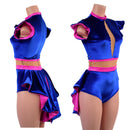 Pink and Blue Mini Tuxedo Back Romper with Inset Mesh Keyhole-1